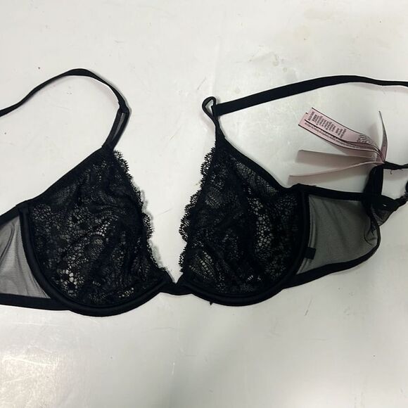 NWT VICTORIA‎ SECRET BLACK LACE BRA 32C - Picture 6 of 6